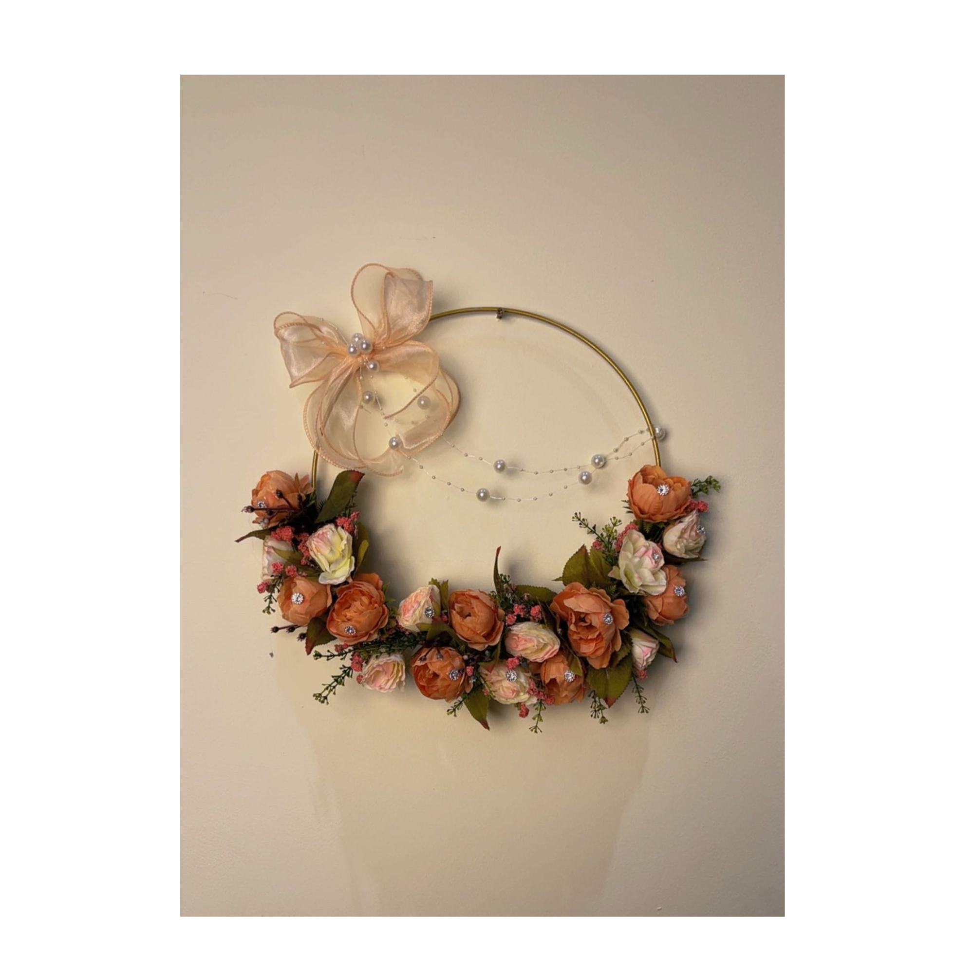 创意花环挂饰室内装饰玫瑰樱花婚房布置背景墙设计