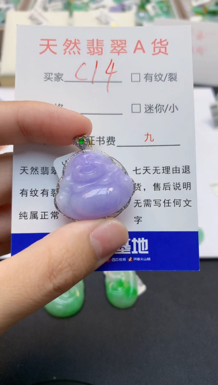 翡翠18K金镶嵌颈饰天然缅甸A货翡翠