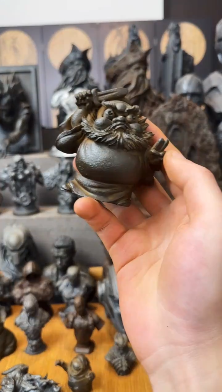 铁实心铁艺摆件~~持剑钟馗（锈色）