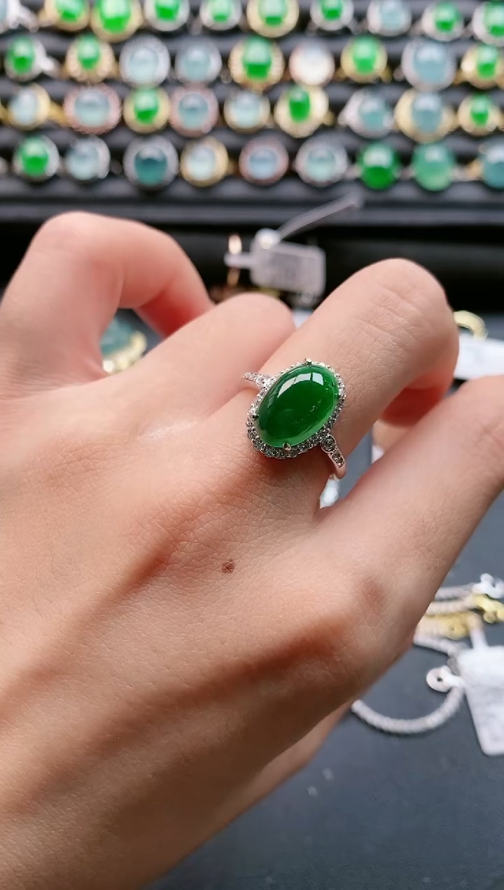 【闪购商品】翡翠戒指银S925镶嵌11111