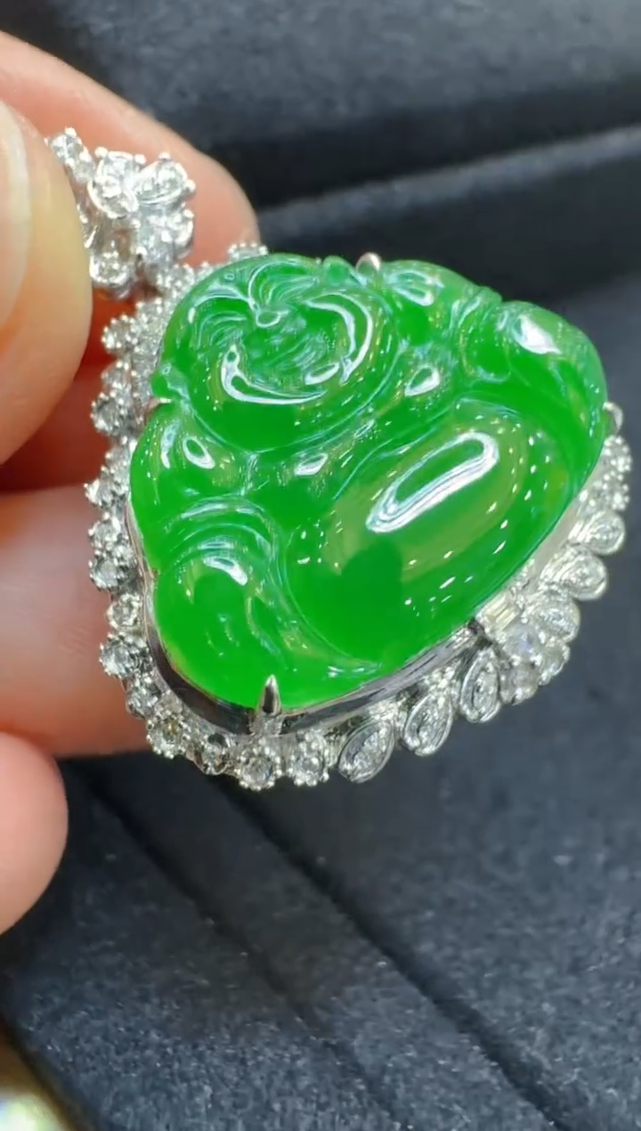 翡翠18K金镶嵌吊坠(不含链)多样性团购发一件