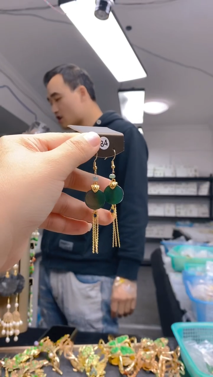 【闪购商品】翡翠耳饰合金0254翡翠耳钩