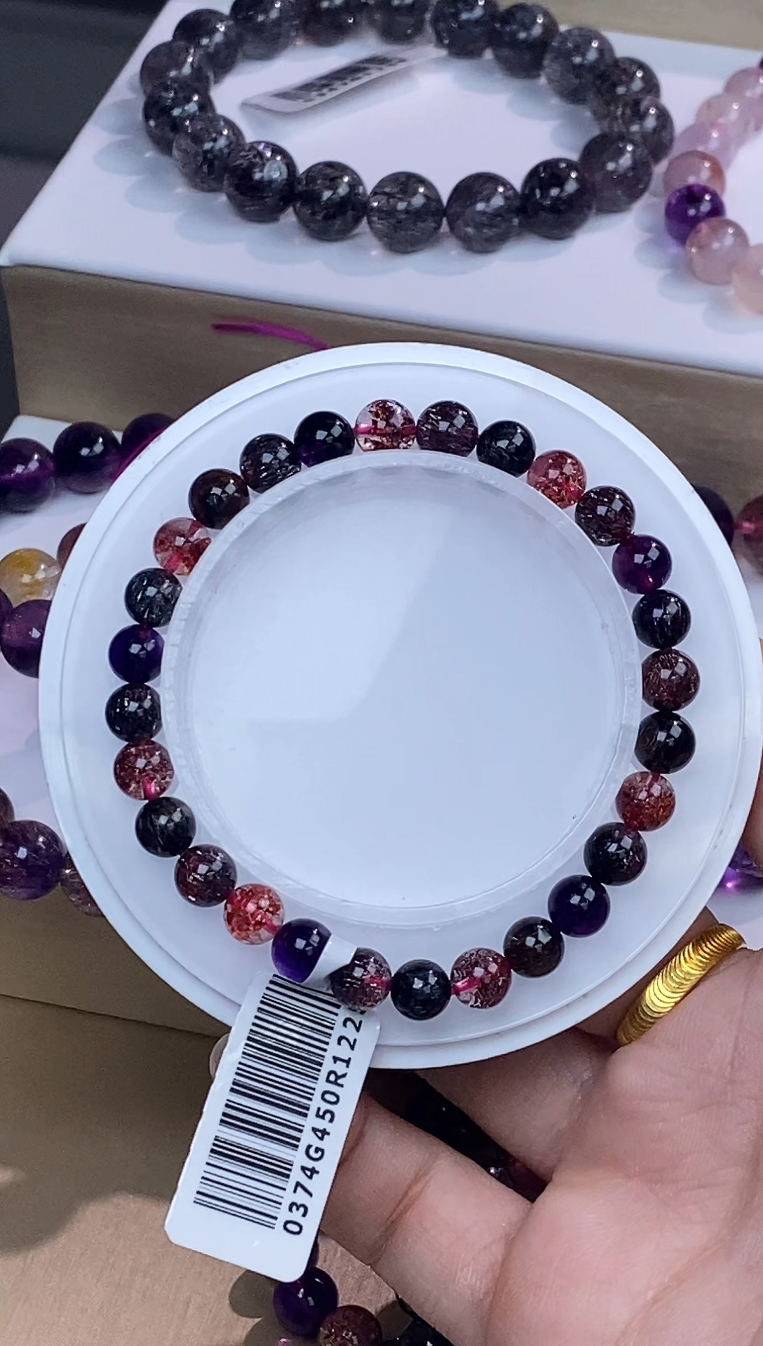 【闪购商品】水晶手链未镶嵌黑加仑超七单圈6m+