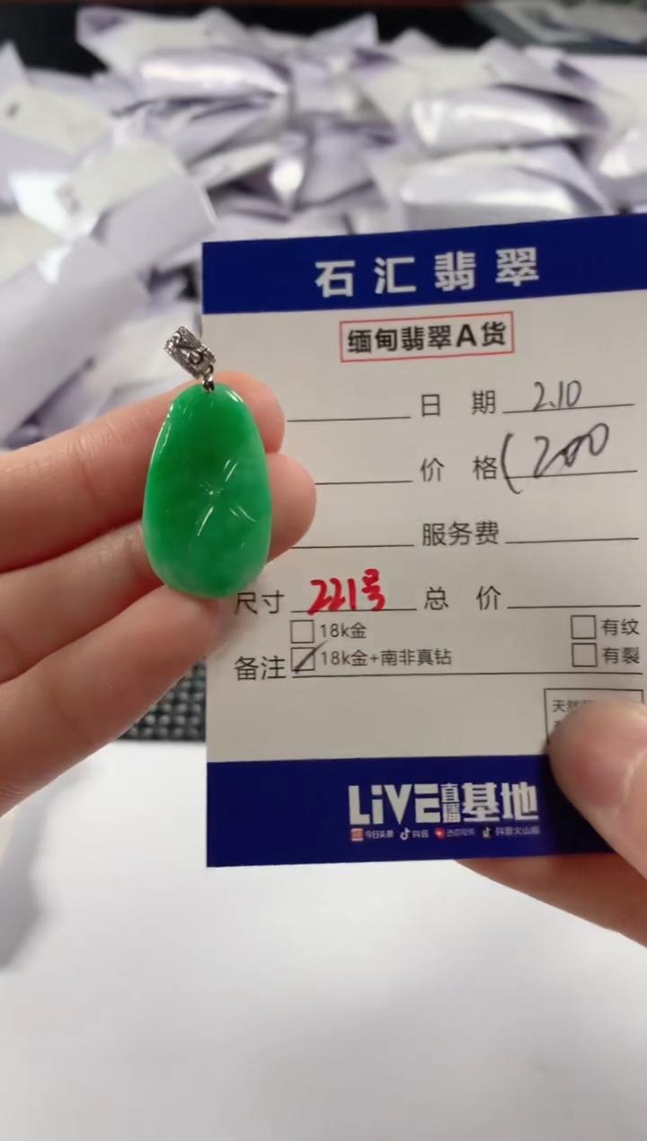 【闪购商品】翡翠颈饰18K金镶嵌11111111