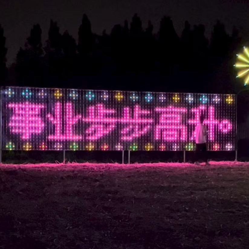 LED窗帘字幕灯广告彩图节奏氛围创意灯窗帘灯闪烁图案无线幻彩