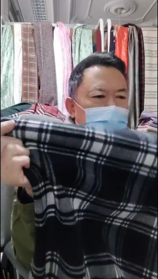 黑白线条格子图案布料