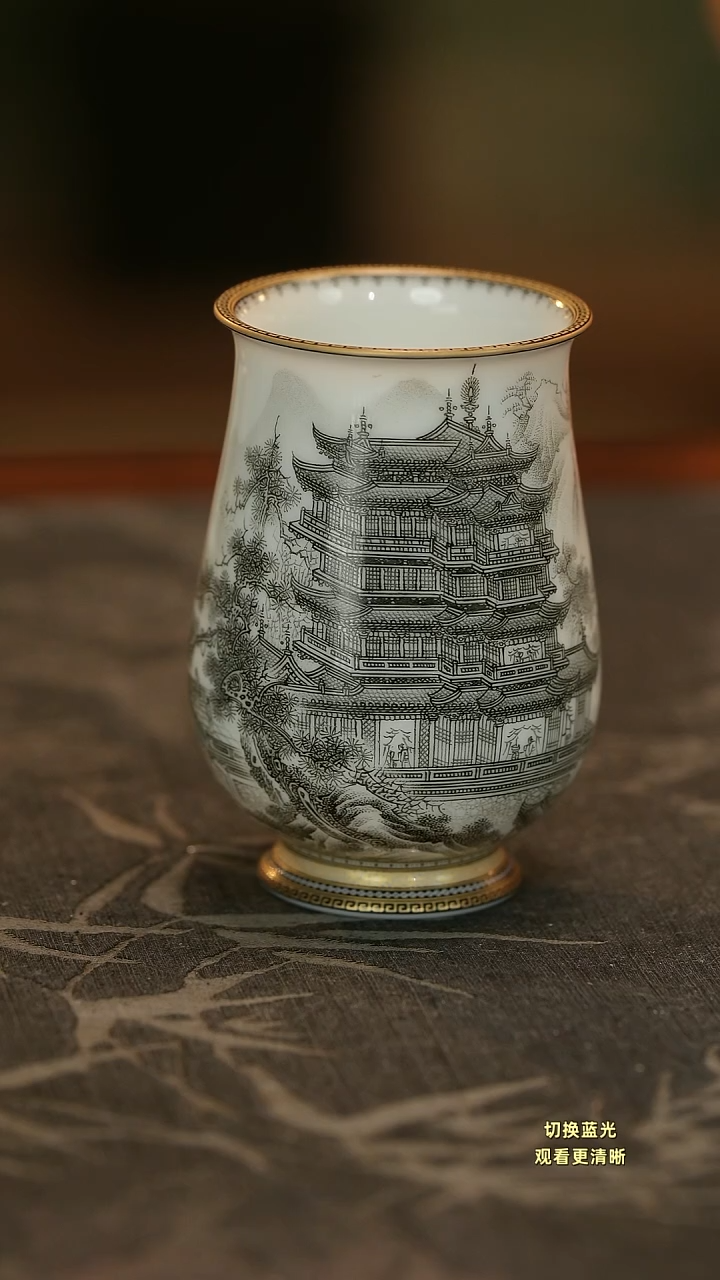 a*藤手绘至臻滕王阁小闻香杯