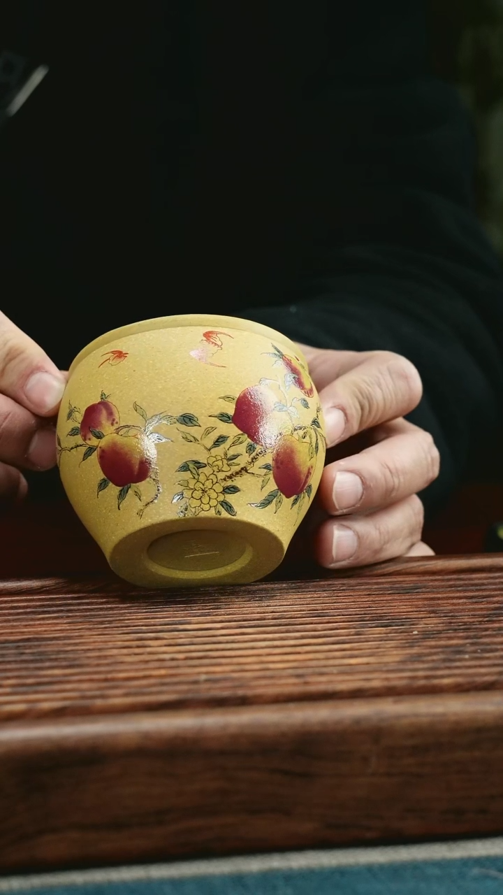 【闪购商品】紫砂茶杯五福临门缸杯