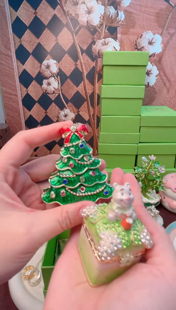 锌合金珐琅彩首饰盒摆件默认微瑕不退不换～