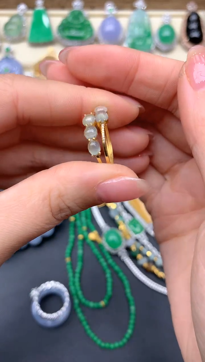 【闪购商品】翡翠耳饰18K金镶嵌378-中国好珍宝