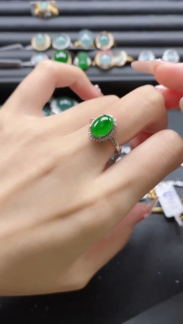 【闪购商品】翡翠戒指银S925镶嵌51151