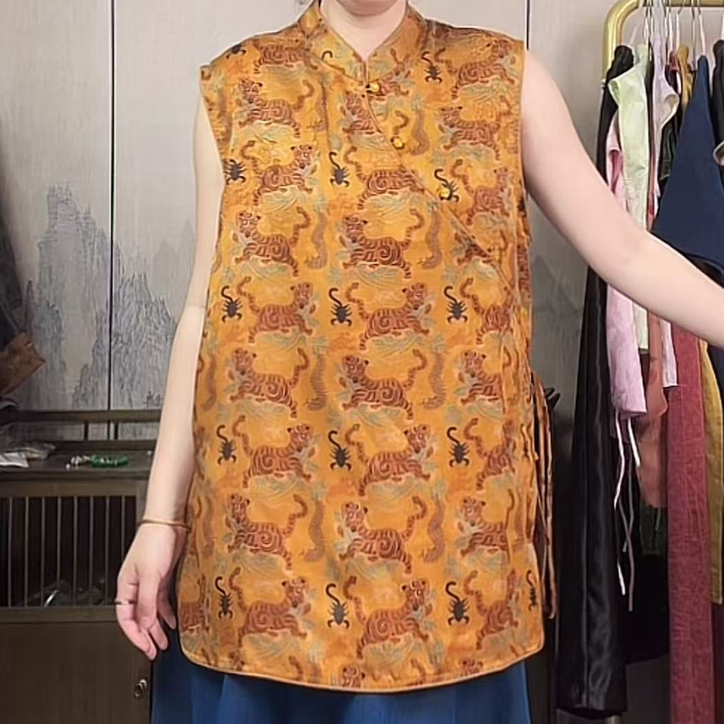 100桑蚕丝！虎阵五毒红云纱奥黛