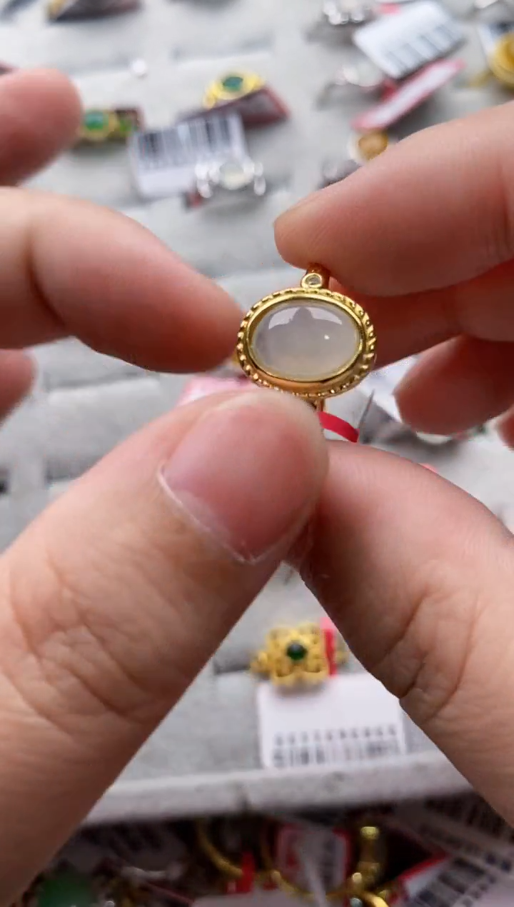 【闪购商品】翡翠戒指银S925镶嵌555555---1