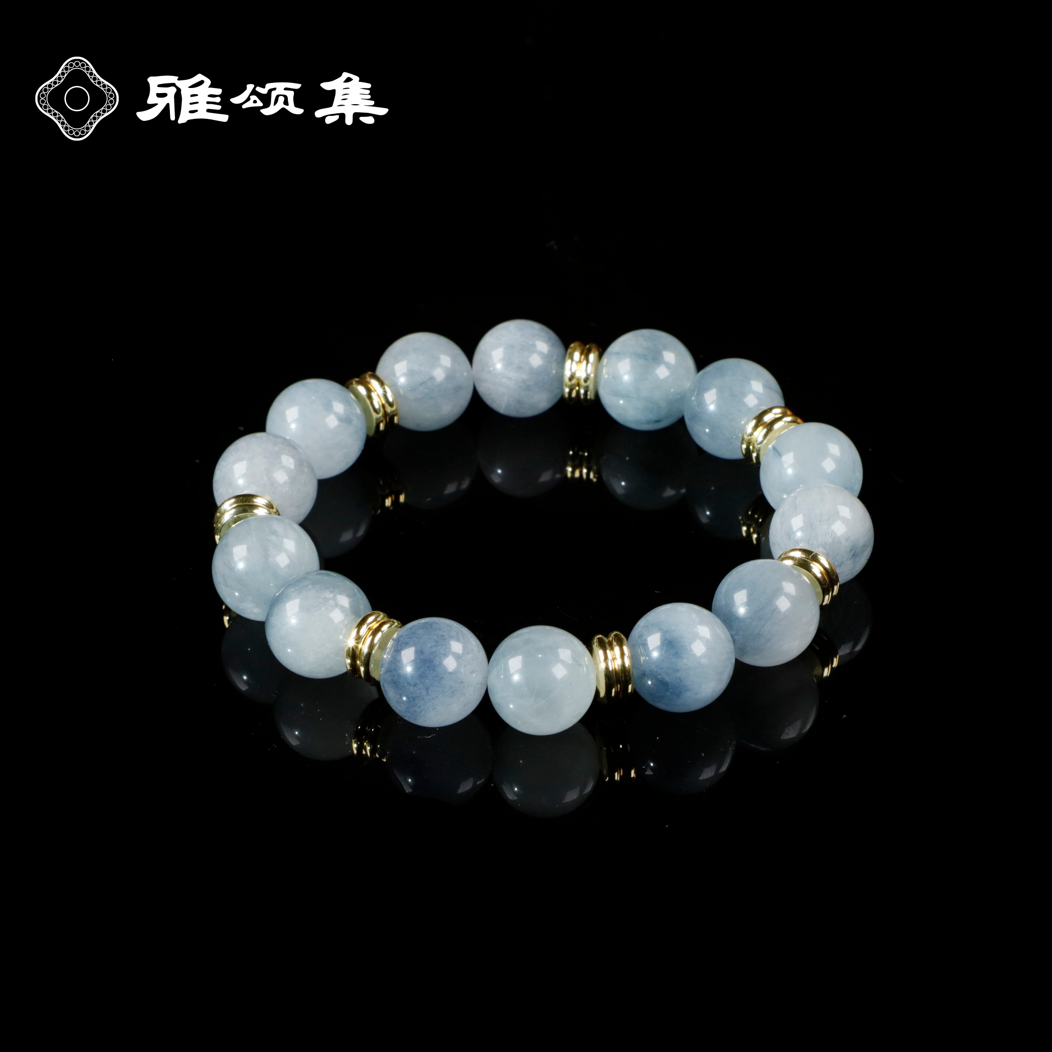 雅颂集稀有蓝兔毛手串天然水晶定制款蓝兔毛12m手链设计款G3872
