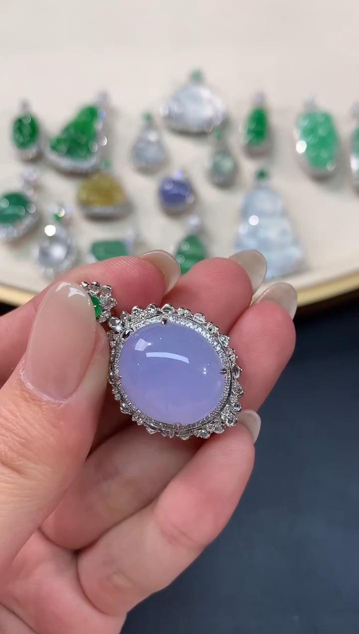 【闪购商品】翡翠吊坠(不含链)18K金镶嵌A538|29800