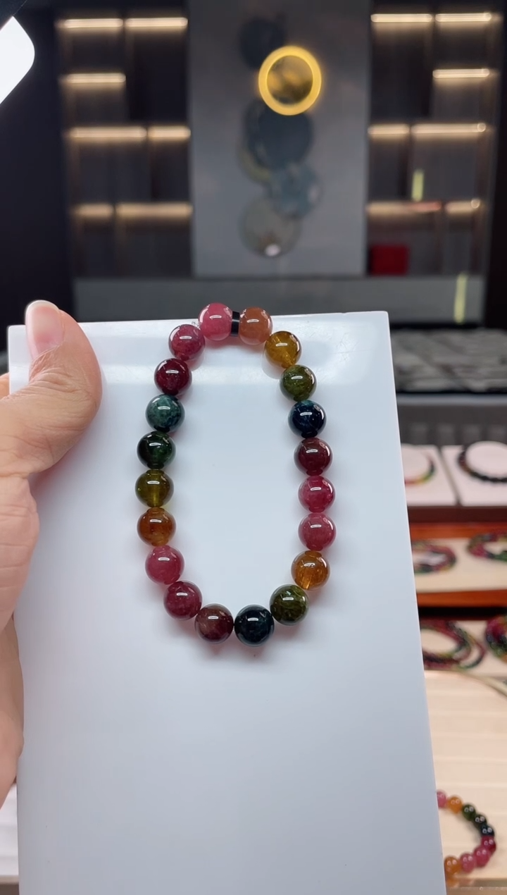 未镶嵌老矿碧玺单圈手串9mm+碧玺（多样性发一条）Q