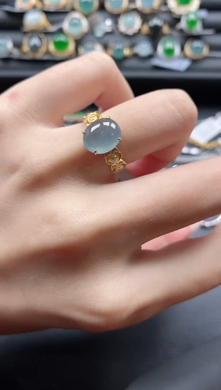 【闪购商品】翡翠戒指银S925镶嵌1111
