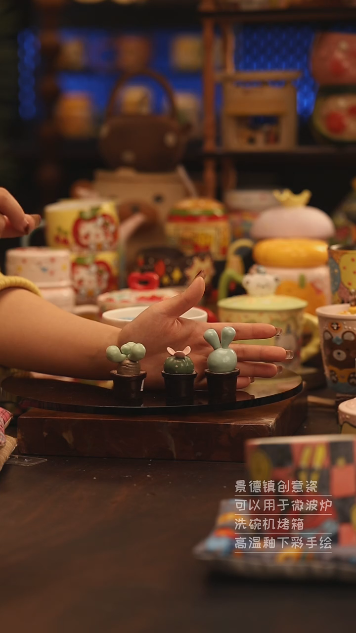 陶瓷景德镇可爱陶瓷釉下彩绘设计师款