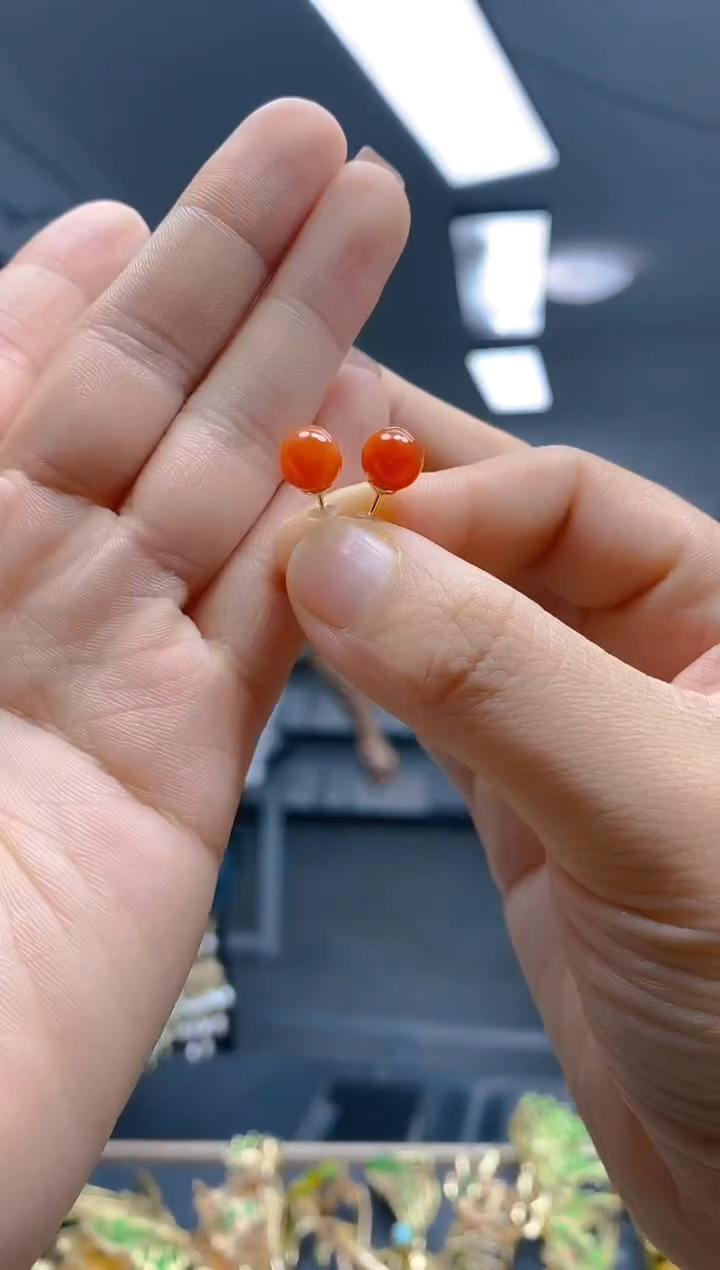 【闪购商品】翡翠耳饰合金343翡翠耳钉