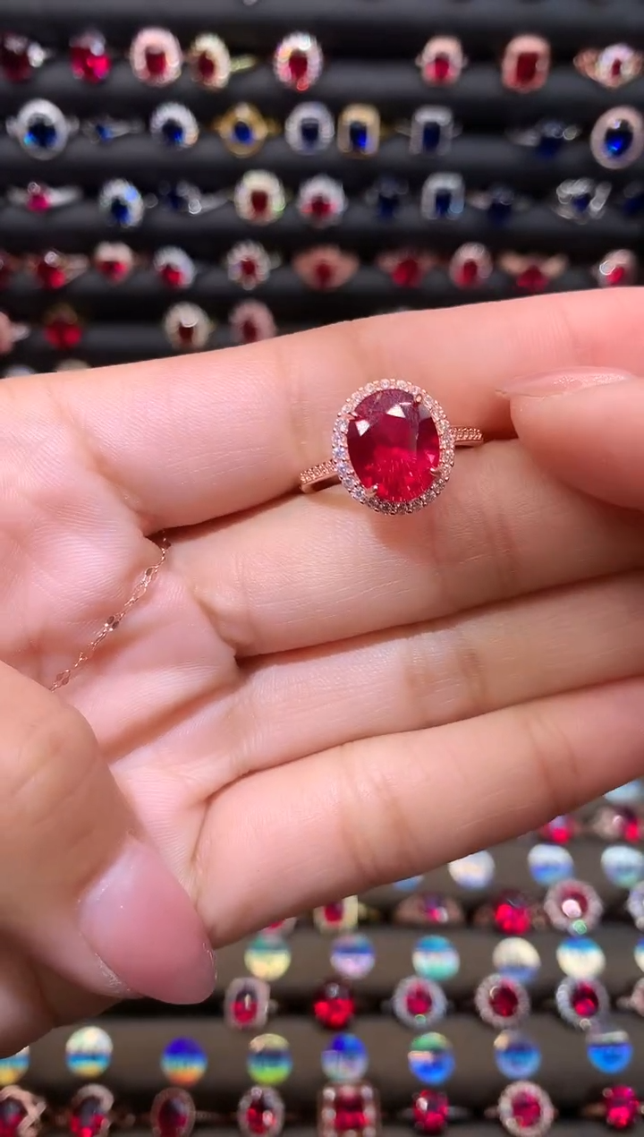 【闪购商品】红宝石戒指银S925镶嵌911