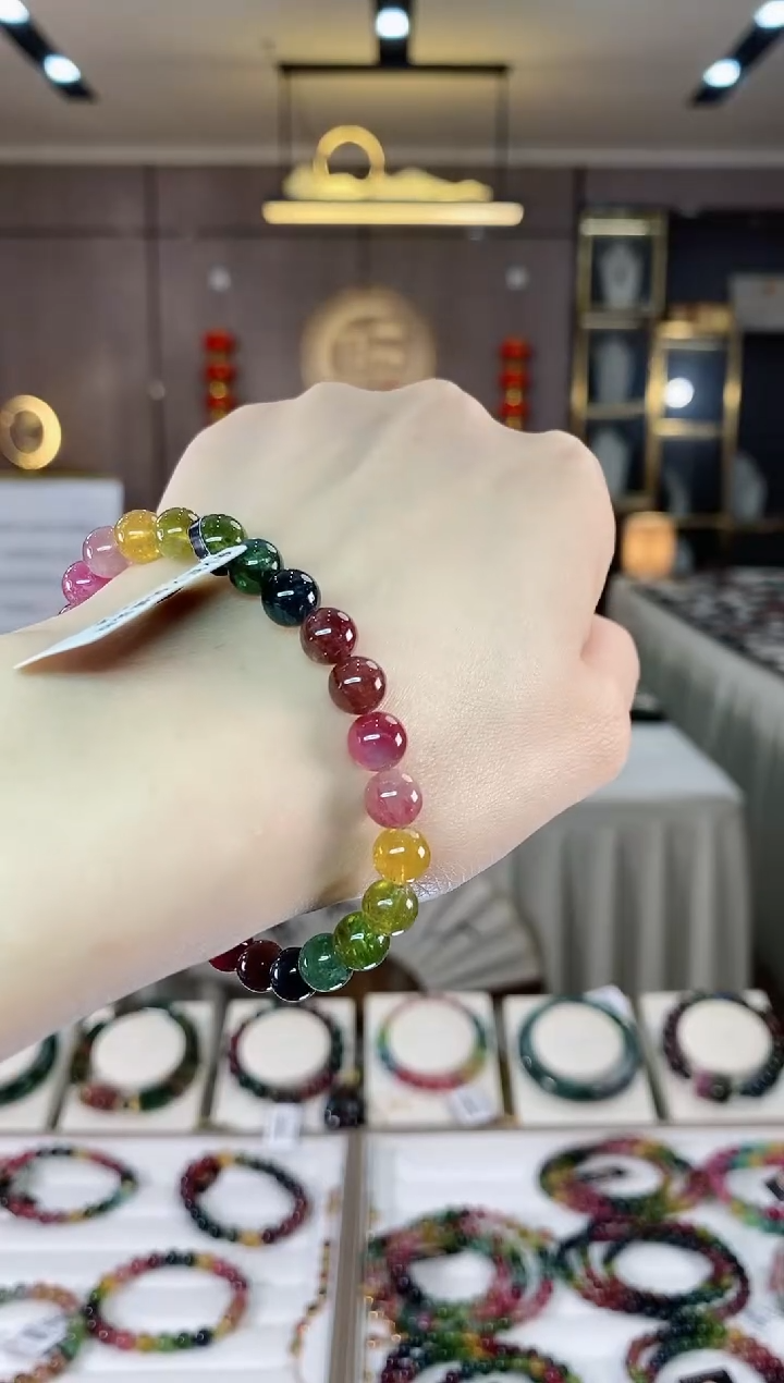 【闪购商品】碧玺单圈手串7mm+未镶嵌一物一证dan