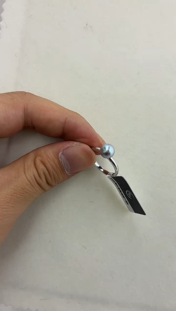 银S925镶嵌DA海水珍珠戒指7-8 BQ208