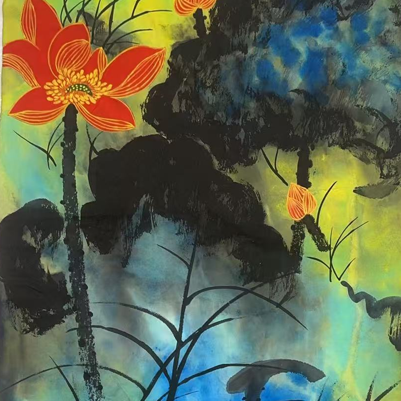 橱窗展示/乐雅文化艺术中心/孙立芳/宣纸国画/带证书