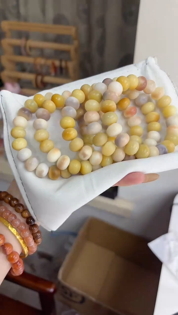 手串菩提根/象牙果沐q52陌上花开玉化算盘10*13mm手串