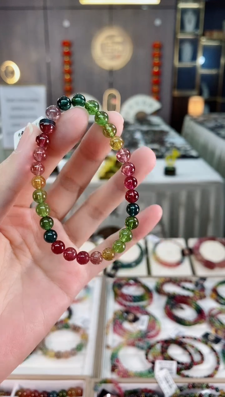 单圈手串6mm+未镶嵌碧玺dan多样性发货一条