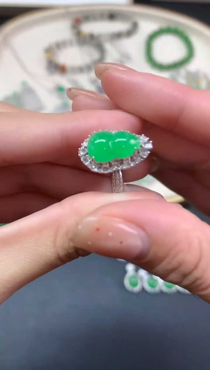 【闪购商品】翡翠戒指18K金镶嵌戒指A316|16800