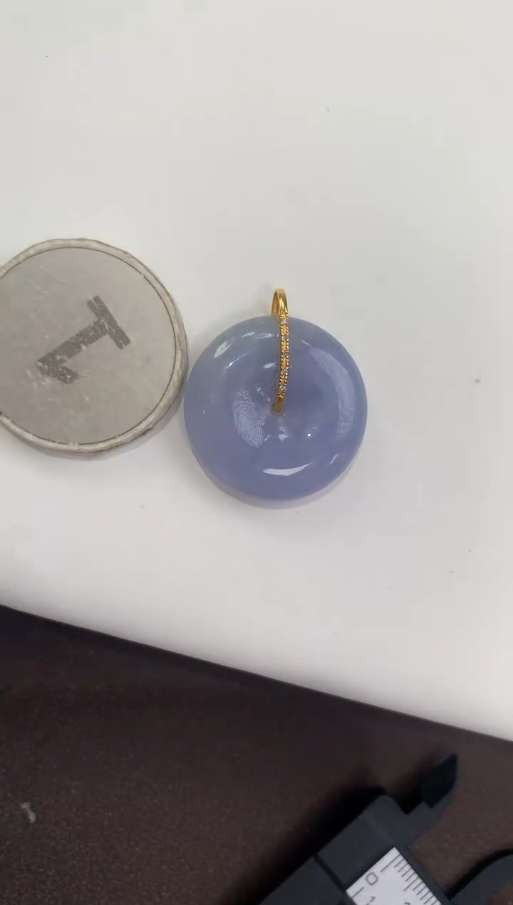 颈饰18K金镶嵌翡翠天然缅甸a货翡翠(多样性发其一)