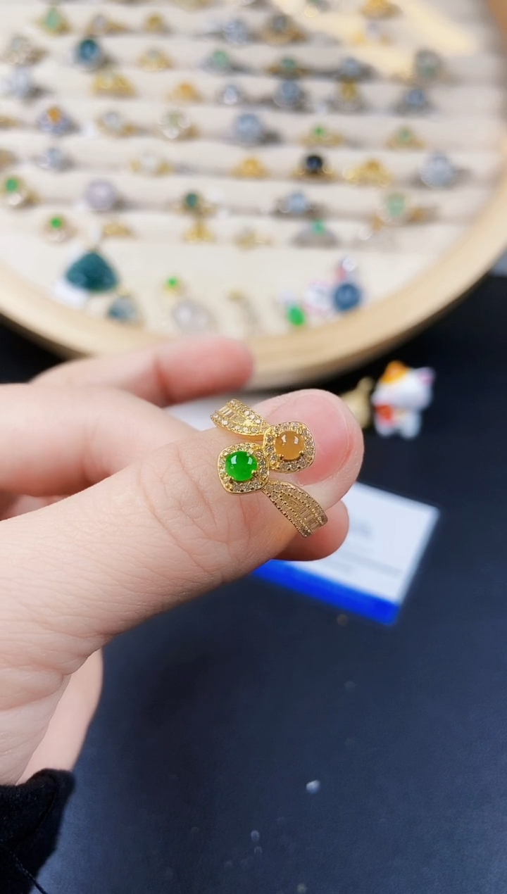 【闪购商品】翡翠戒指银S925镶嵌564454