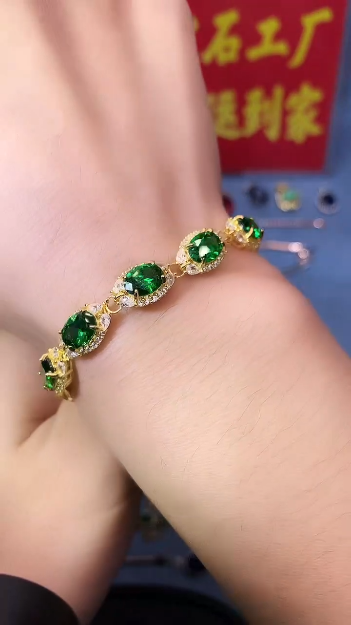 【闪购商品】透辉石手链银S925镶嵌1111