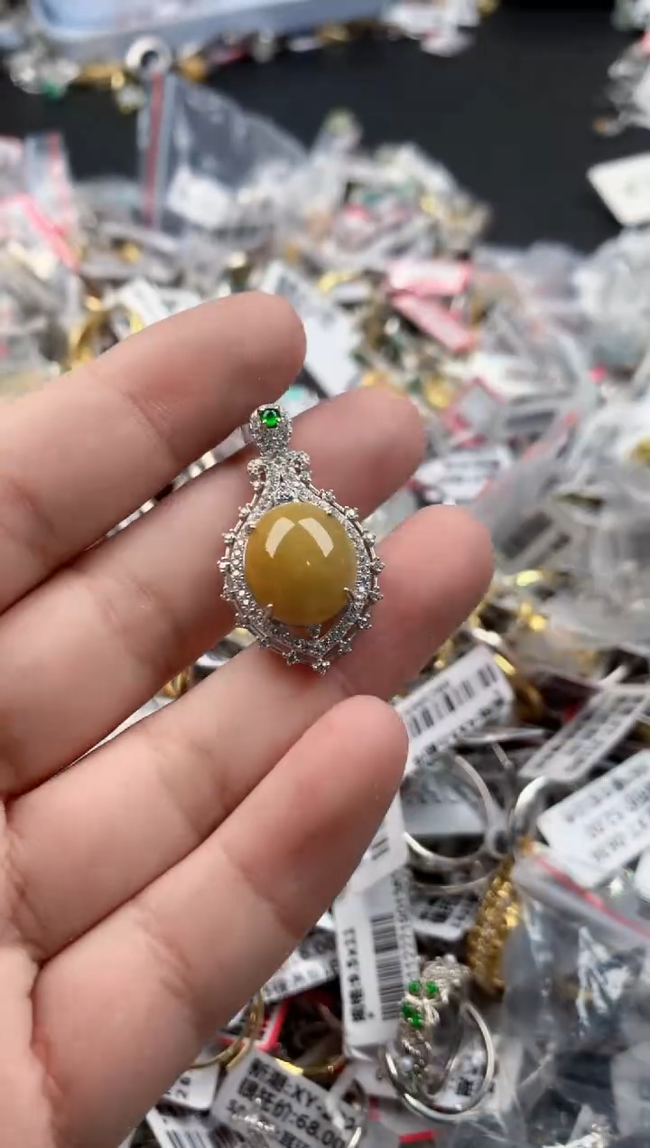 银S925镶嵌戒指翡翠1010    7