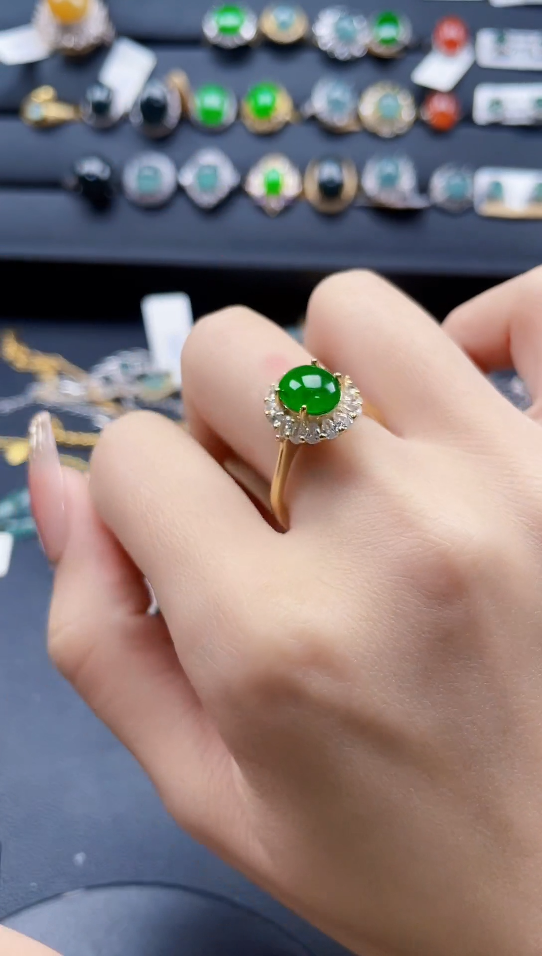 【闪购商品】翡翠戒指银S925镶嵌657865