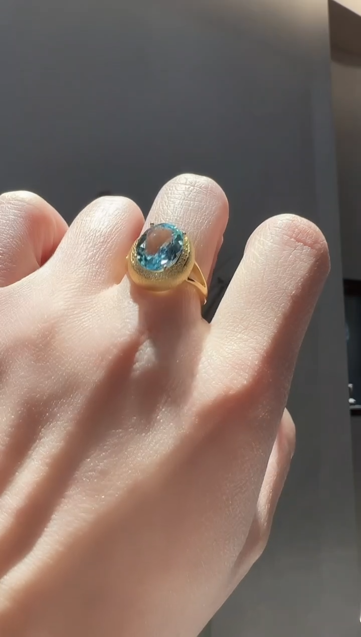 【闪购商品】托帕石戒指银S925镶嵌65】