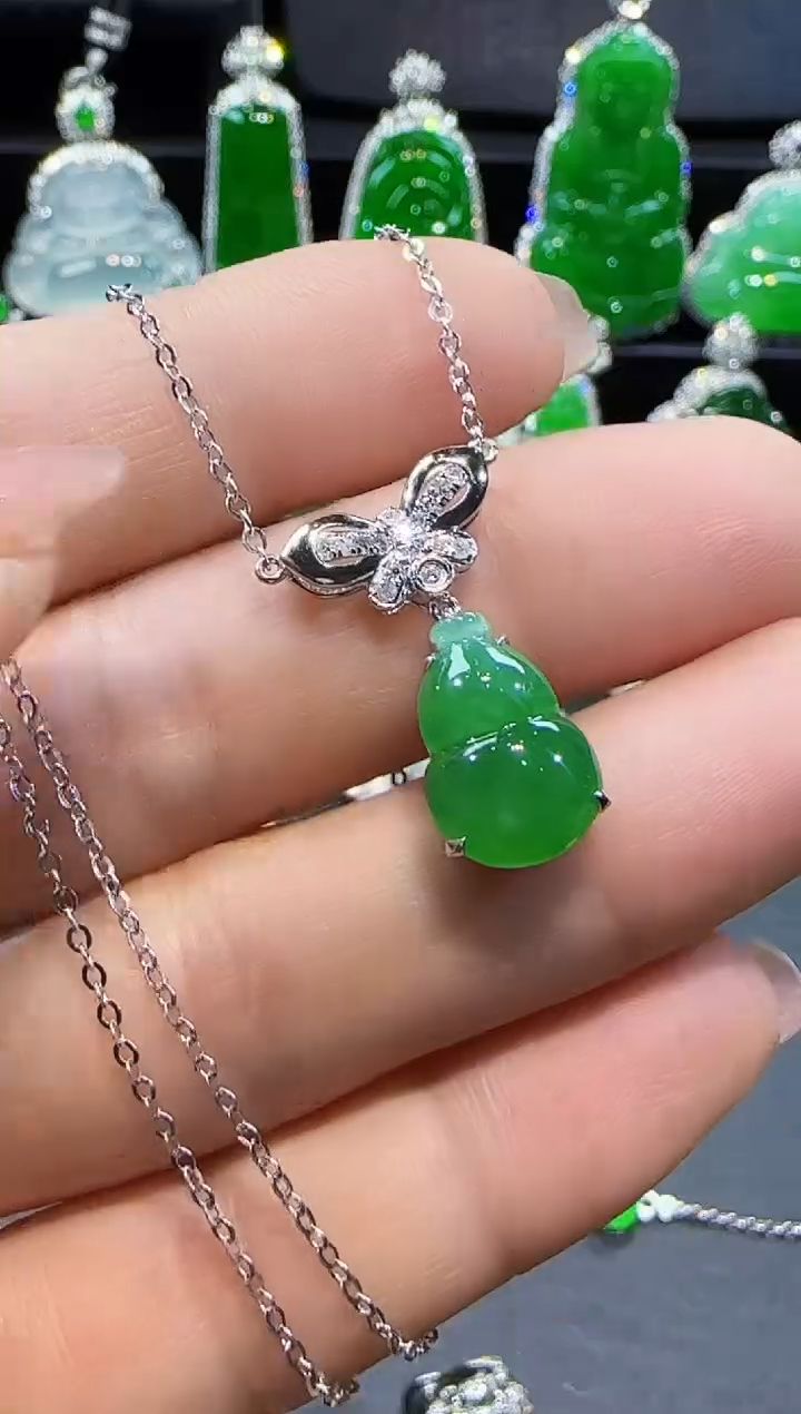 【闪购商品】翡翠套链18K金镶嵌套链