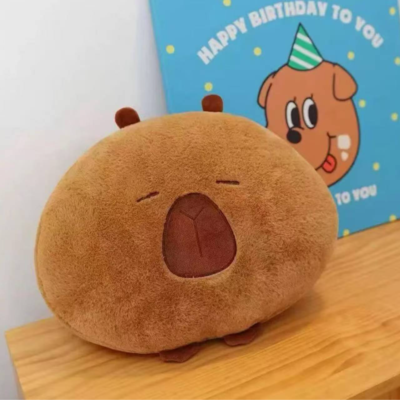 卡皮巴拉靠枕毛绒玩具丑萌水豚沙发床头靠55cm