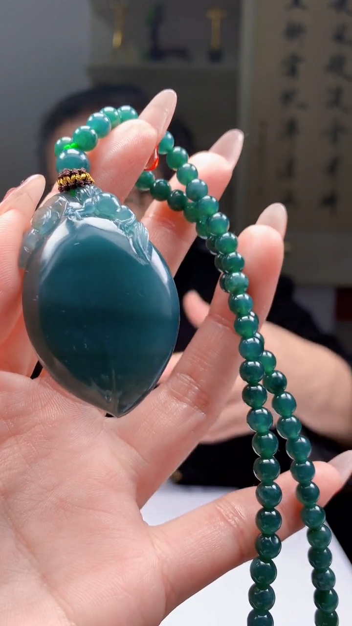 【闪购商品】定制翡翠未镶嵌1049ry-毛货挂件赠珠链55