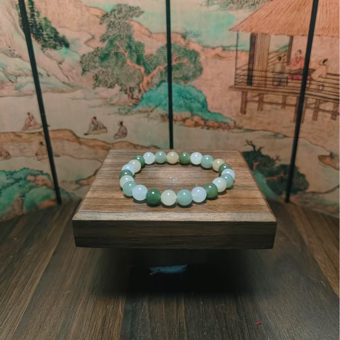 W和田玉多宝圆珠手串（卡8）0886