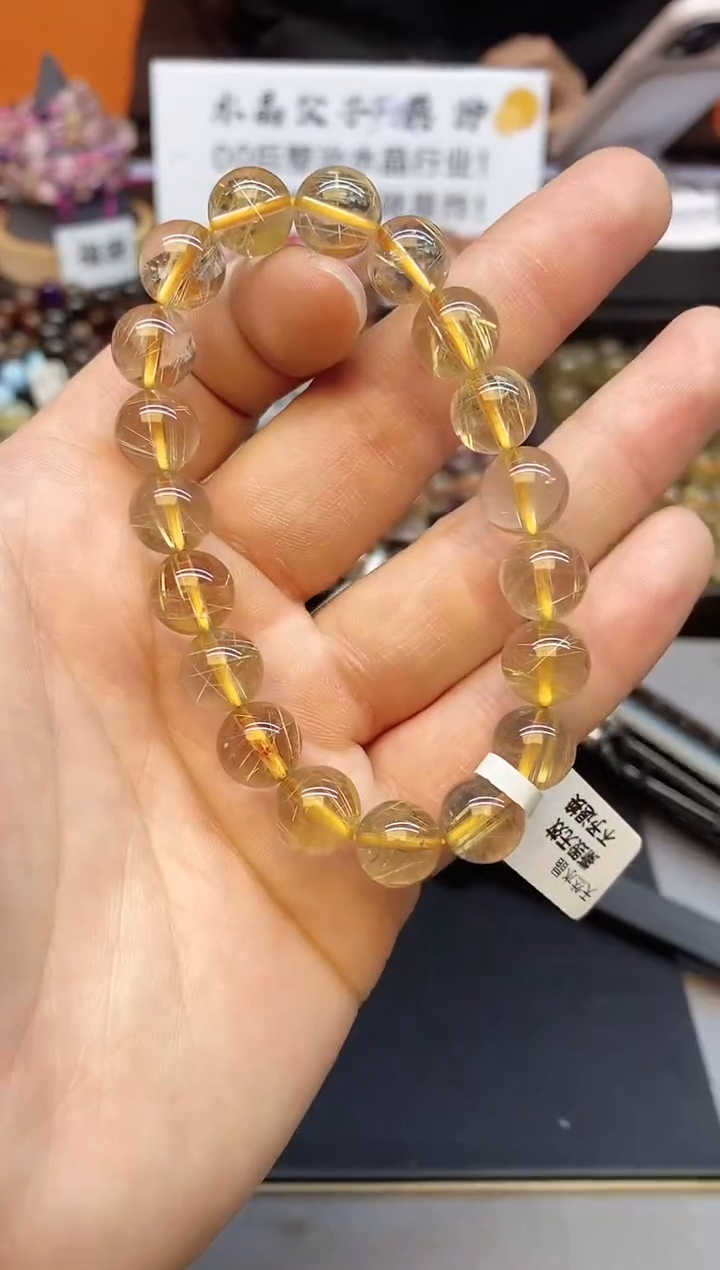 【闪购商品】水晶手串未镶嵌A85 金发 10mm+