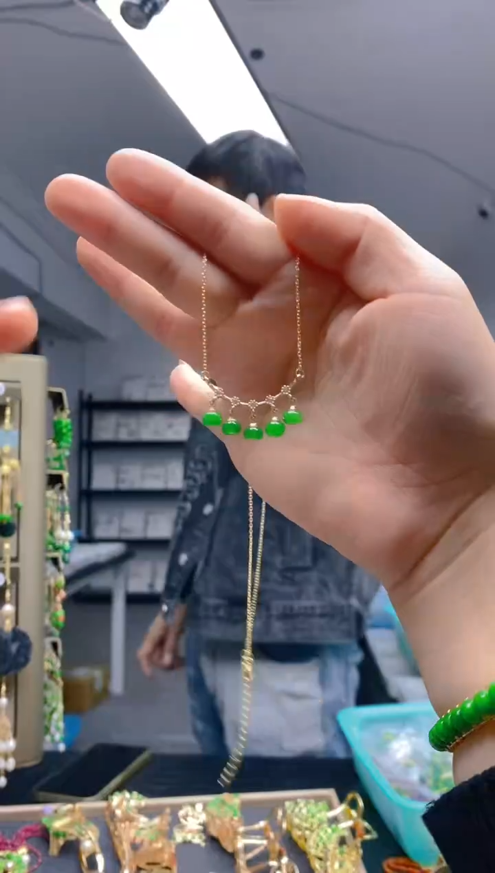 【闪购商品】翡翠耳饰合金0397翡翠锁骨链