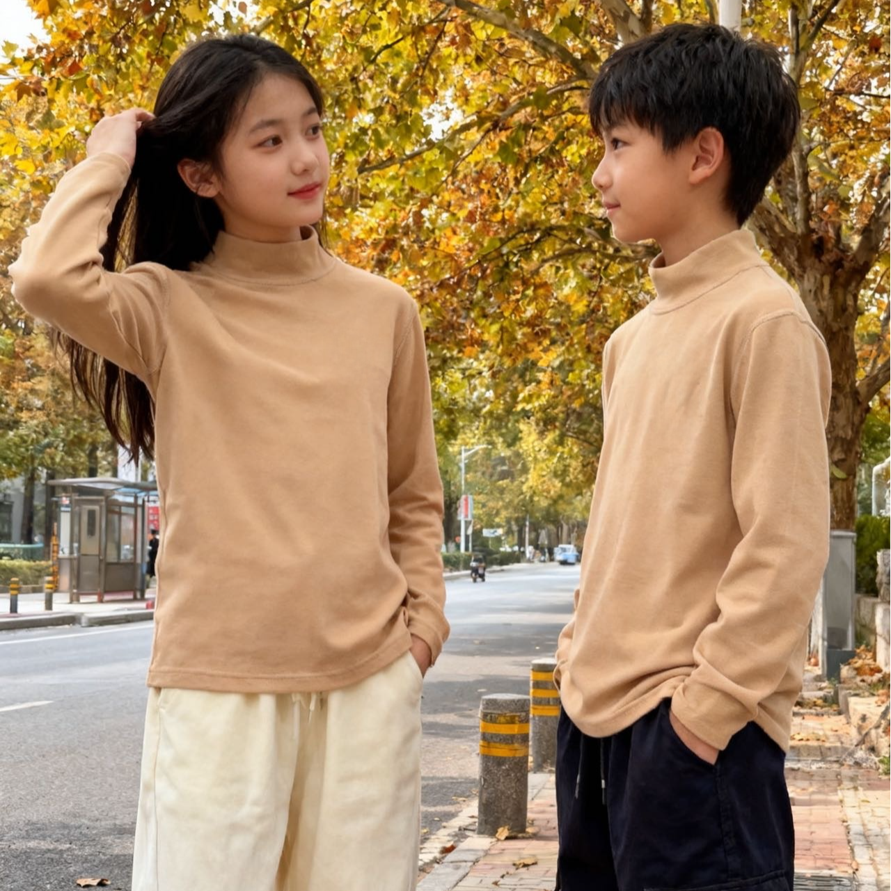 8809高端专享春秋款打底衫卡其