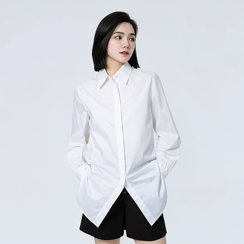 AMASS/阿玛施新款知性老钱风宽松显瘦轻职韩版长袖白衬衫5300701