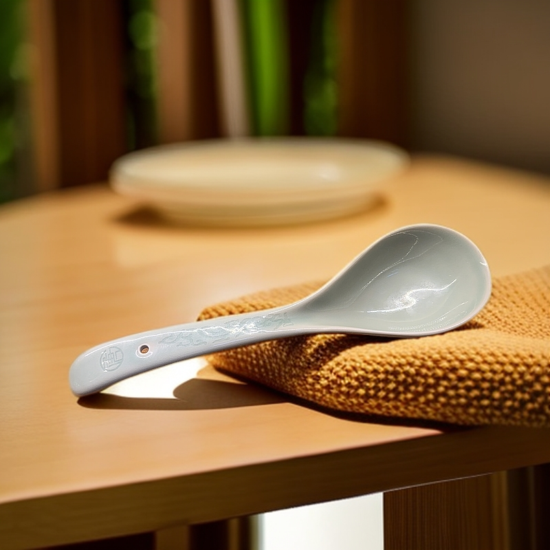 【长安知己】耀州窑青瓷花舞大唐春系列中式家用餐具天青釉调羹勺子