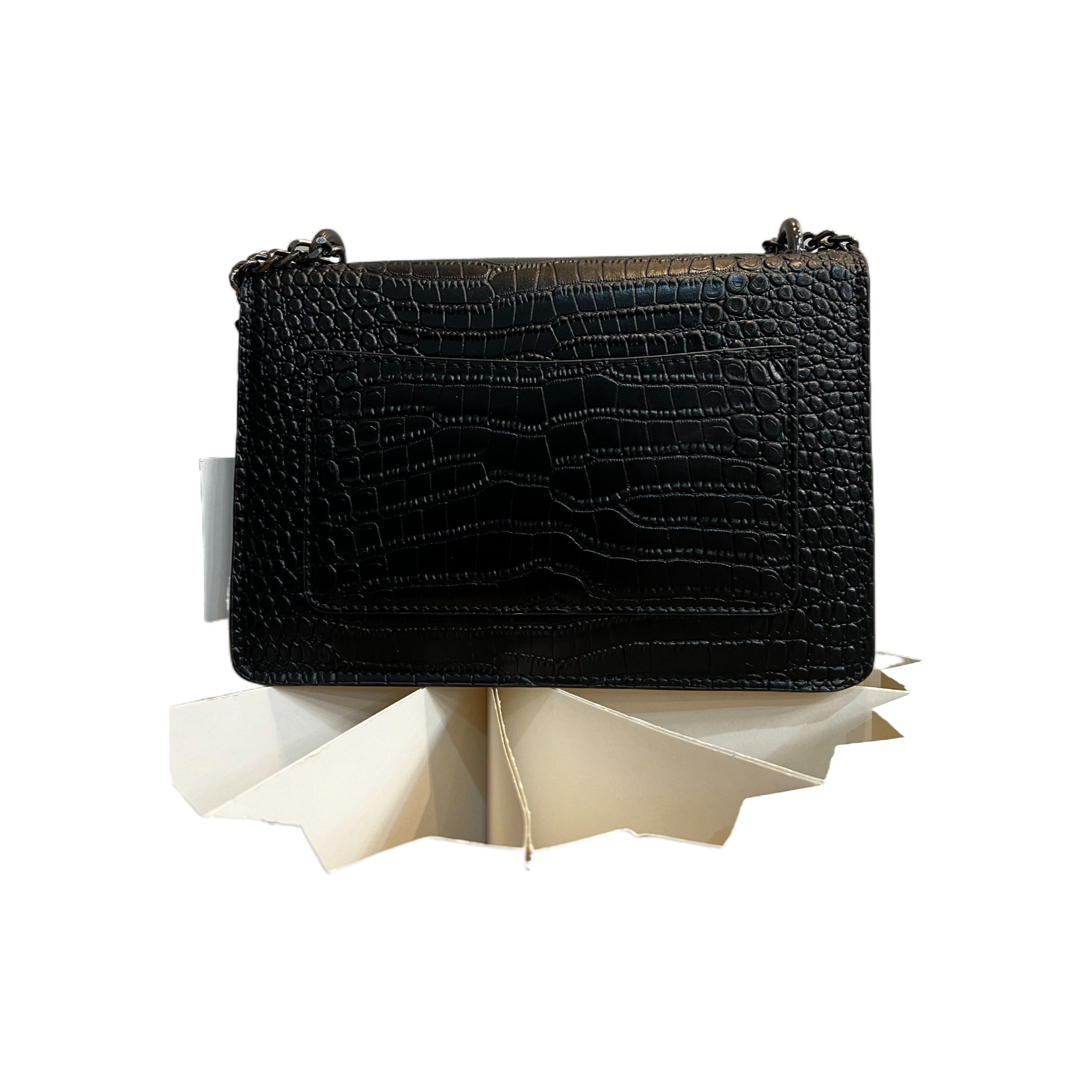 TOLEX2025新款时尚百搭手工鳄鱼纹女包黑色22cm