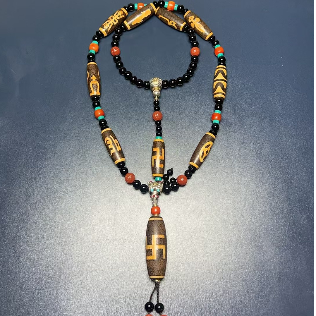 非金属珐琅项链 藏式高端w字吊坠项链