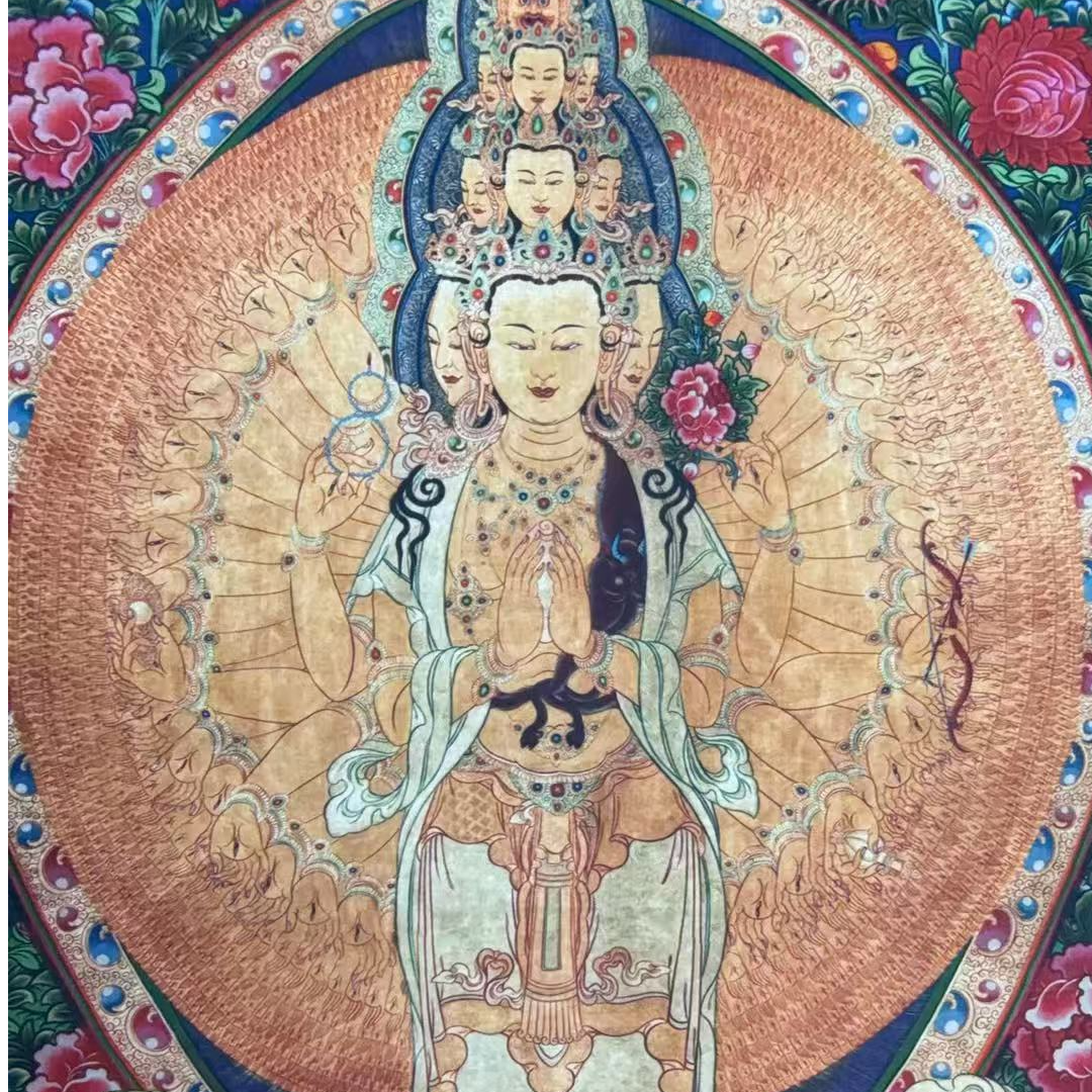 高端精品千手千眼观世音绘画类唐卡 TK16082