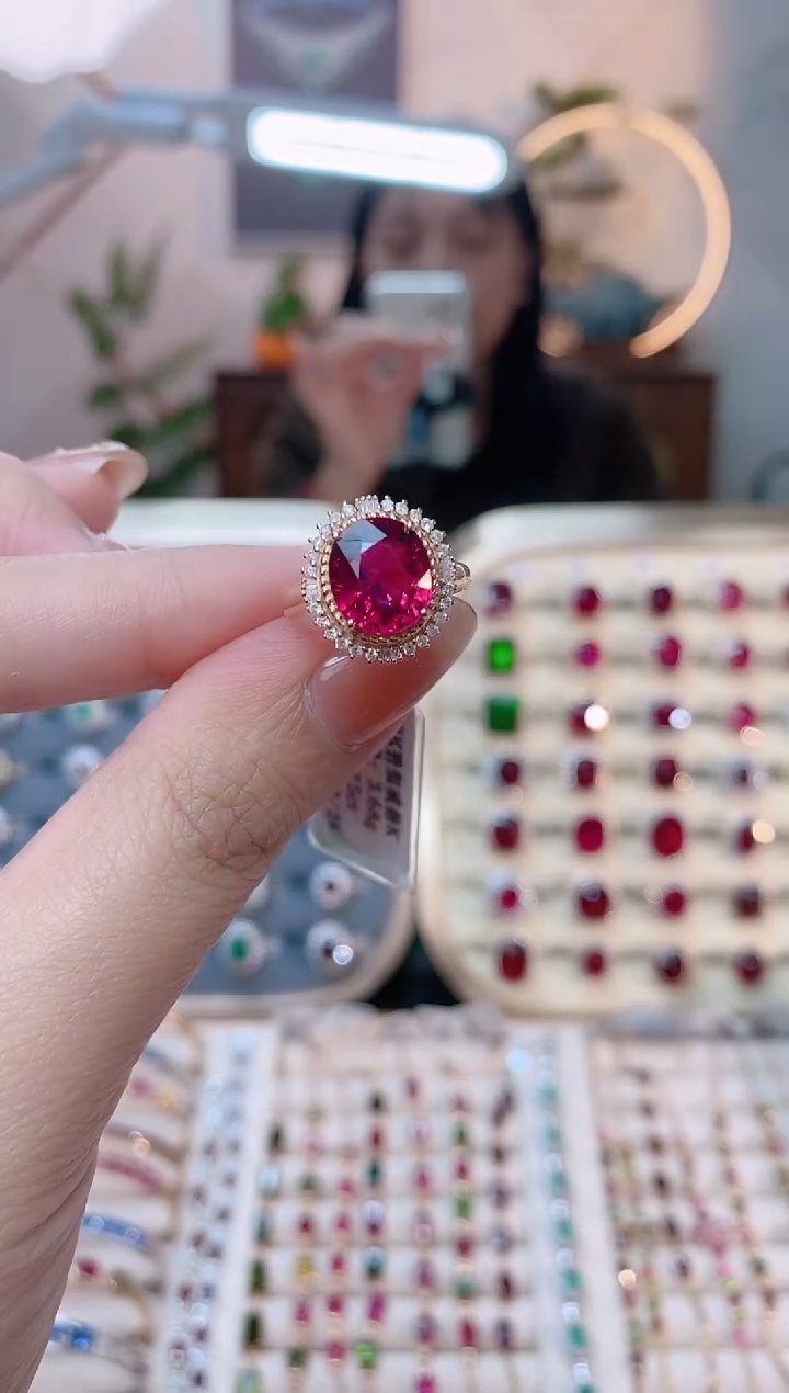 【闪购商品】碧玺18K金戒指18K金镶嵌1