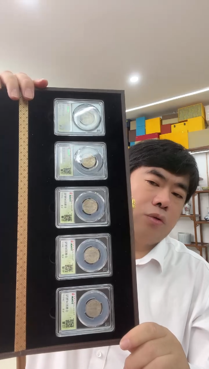 金属民国机制币 双龙五枚 同分数随机发
